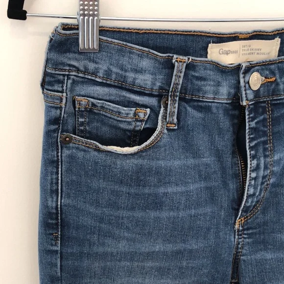 GAP 1969 Tall Skinny Jeans – Dark Wash, Mir Rise, Size 6 - Picture 3 of 11